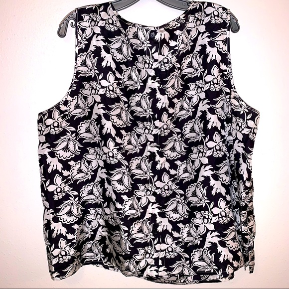 Talbots 22WP Floral Print Sleeveless Blouse - Picture 6 of 11